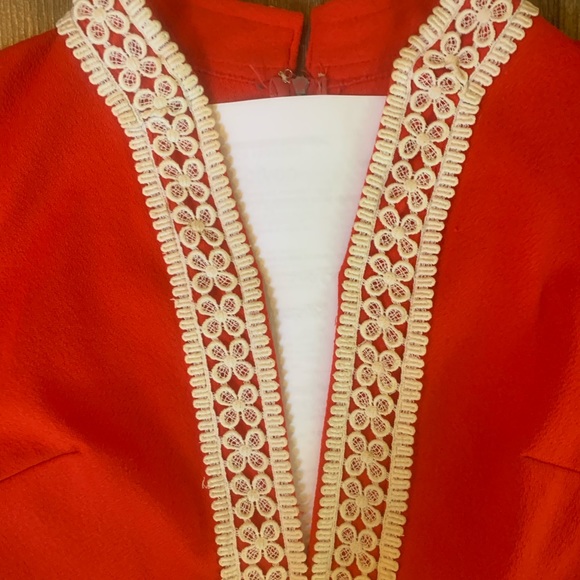 💕 (12) Vintage - Red Low Cut Boho Dress💕 - Picture 4 of 9